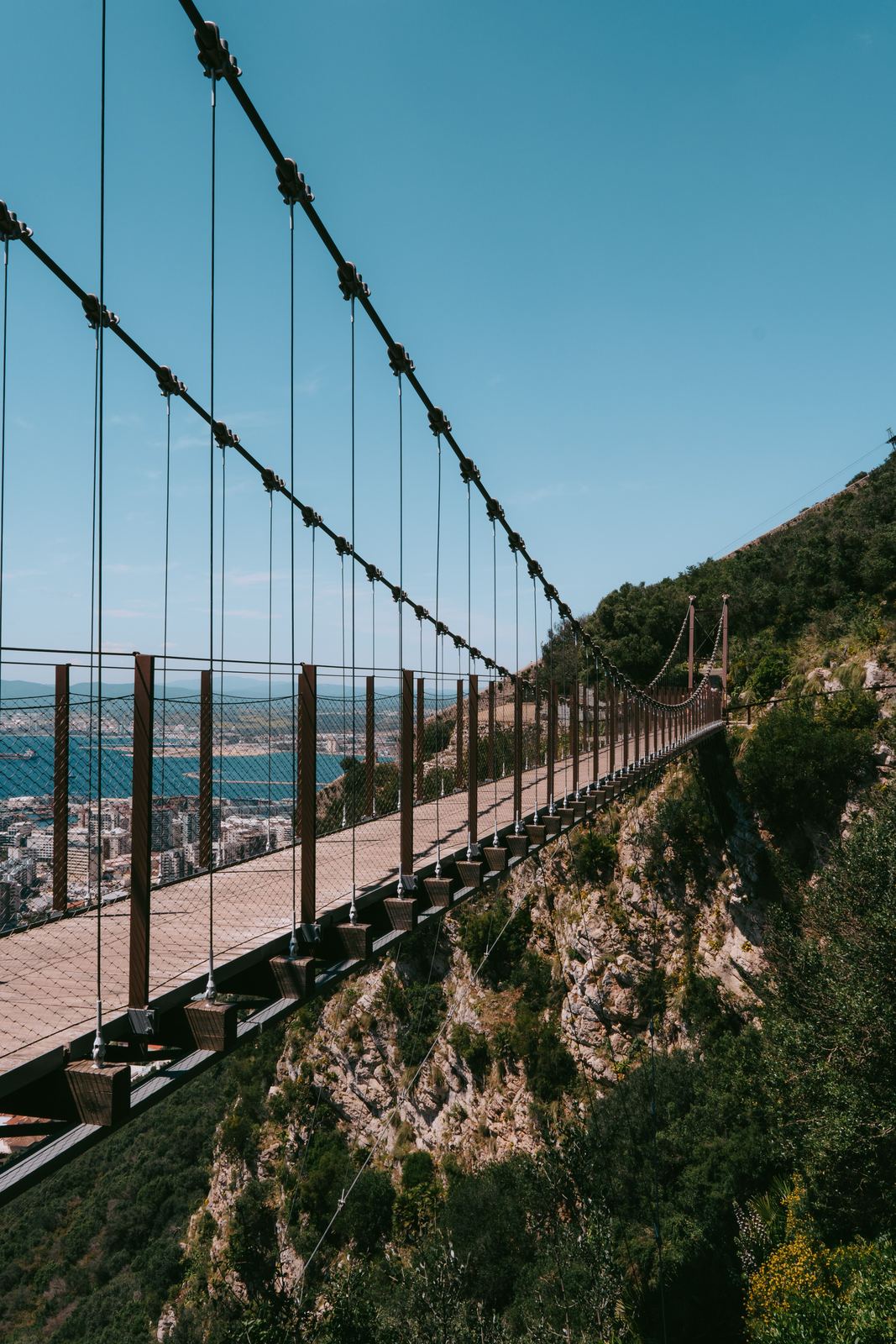 Windsor Suspension Bridge crossing the cliffs in Gibraltar